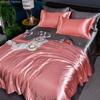 Luxury Mulberry Silky Blending Bedding Set Queen High-end Satin Duvet Cover Set with Sheet Soft Skin Friendly Silky Bedding Sets