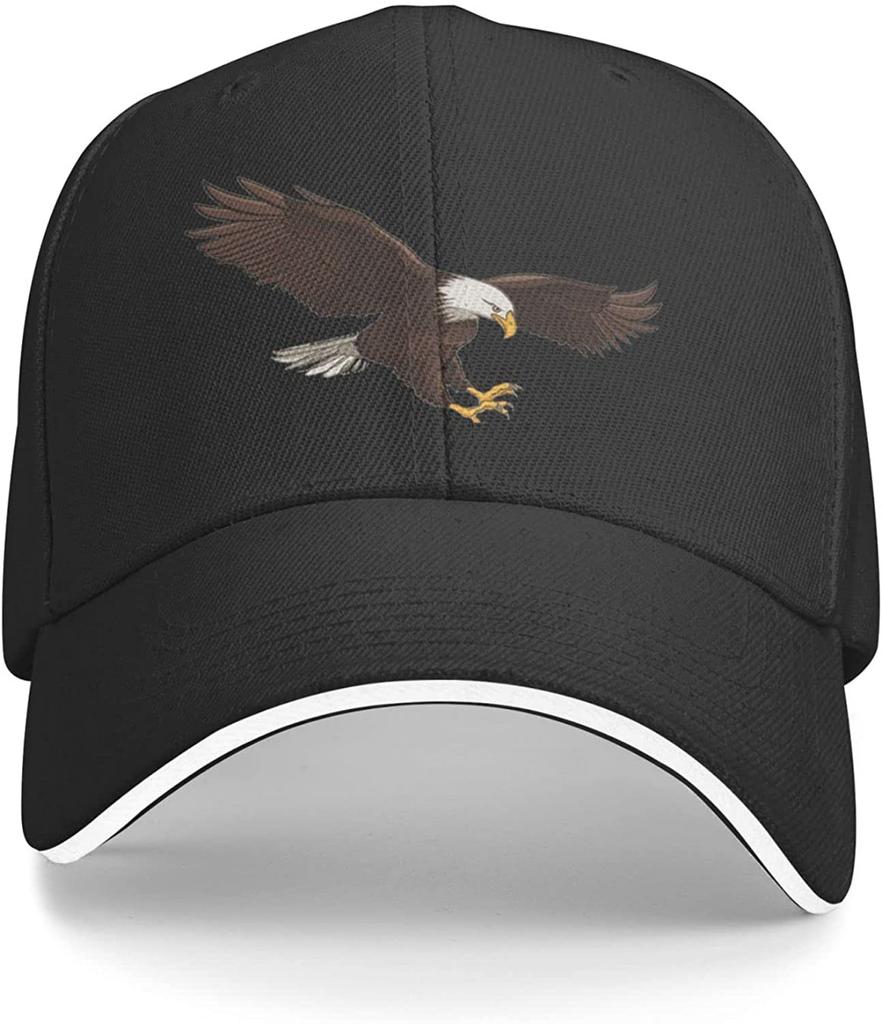 Eagle Baseball Cap Trucker Hat Sun Caps Outdoor Sports Hats Running for Teenager Men Women Unisex Black White Snapback Hat