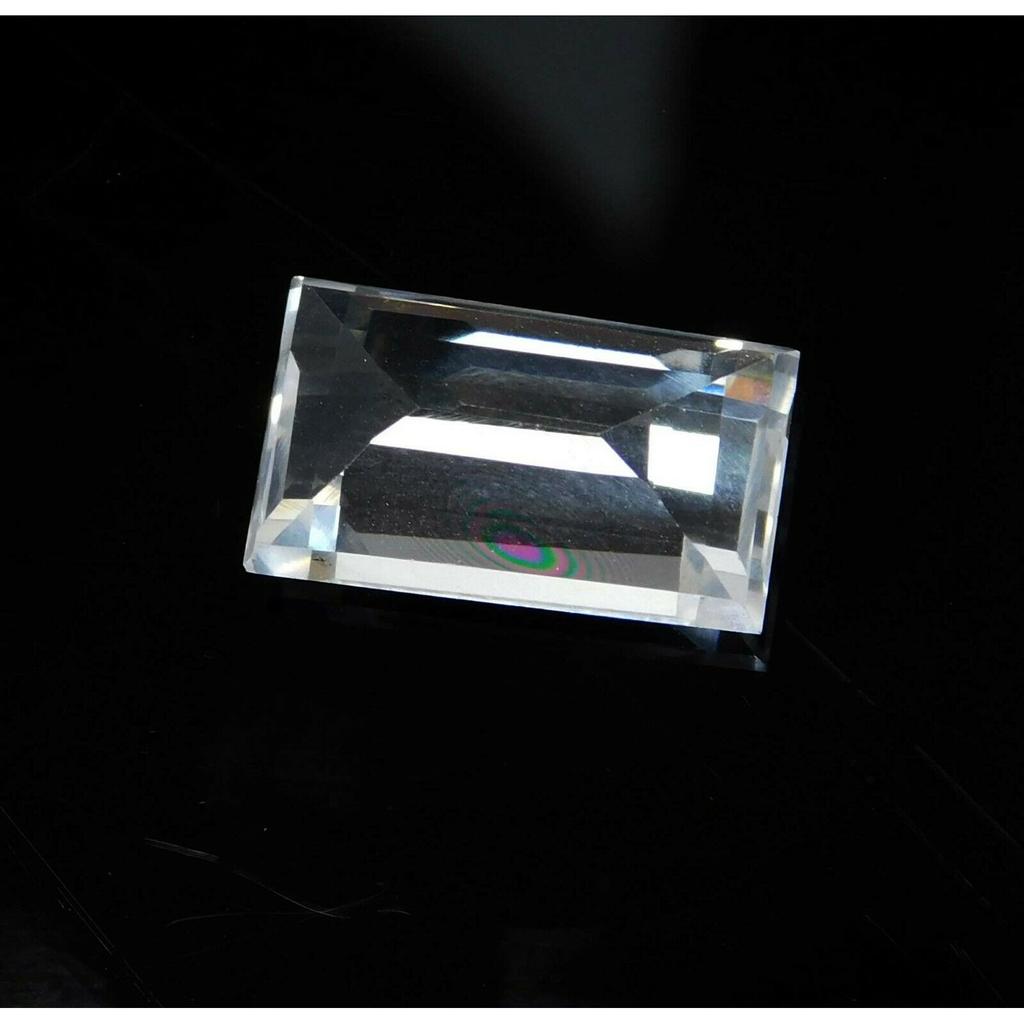 8.12 Ct Natural   Ring Size Loose Gemstone White Sapphire Emerald Cut