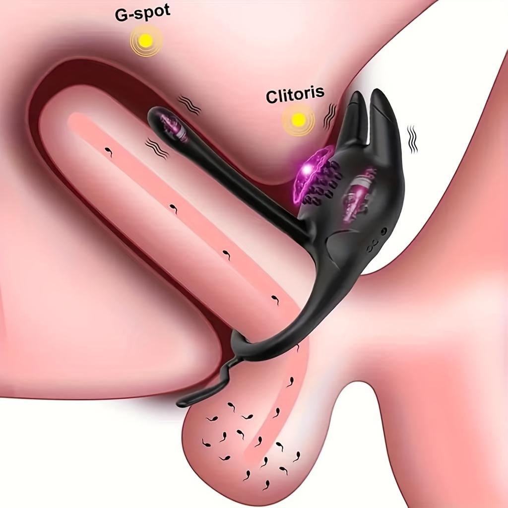 Wibrator Pierścień na Członka Pierścień na Penis dla Mężczyzn Zdalnie Sterowany Stymulator Ereckcji Punkt G Klitoris Klatka Cnoty Zabawka Seksualna dla Mężczyzn lub Pary
