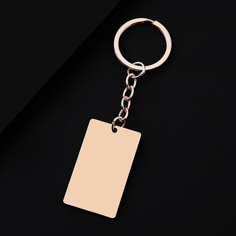 Stainless Steel Blank Rectangular Keychain - Laser-Printable Metal Keyring