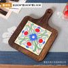 Japanese Restaurant Retro Solid Wood Tile Handle Pot Pad Wooden Anti Scald Plate Pad Household Casserole insulation Wood Pad