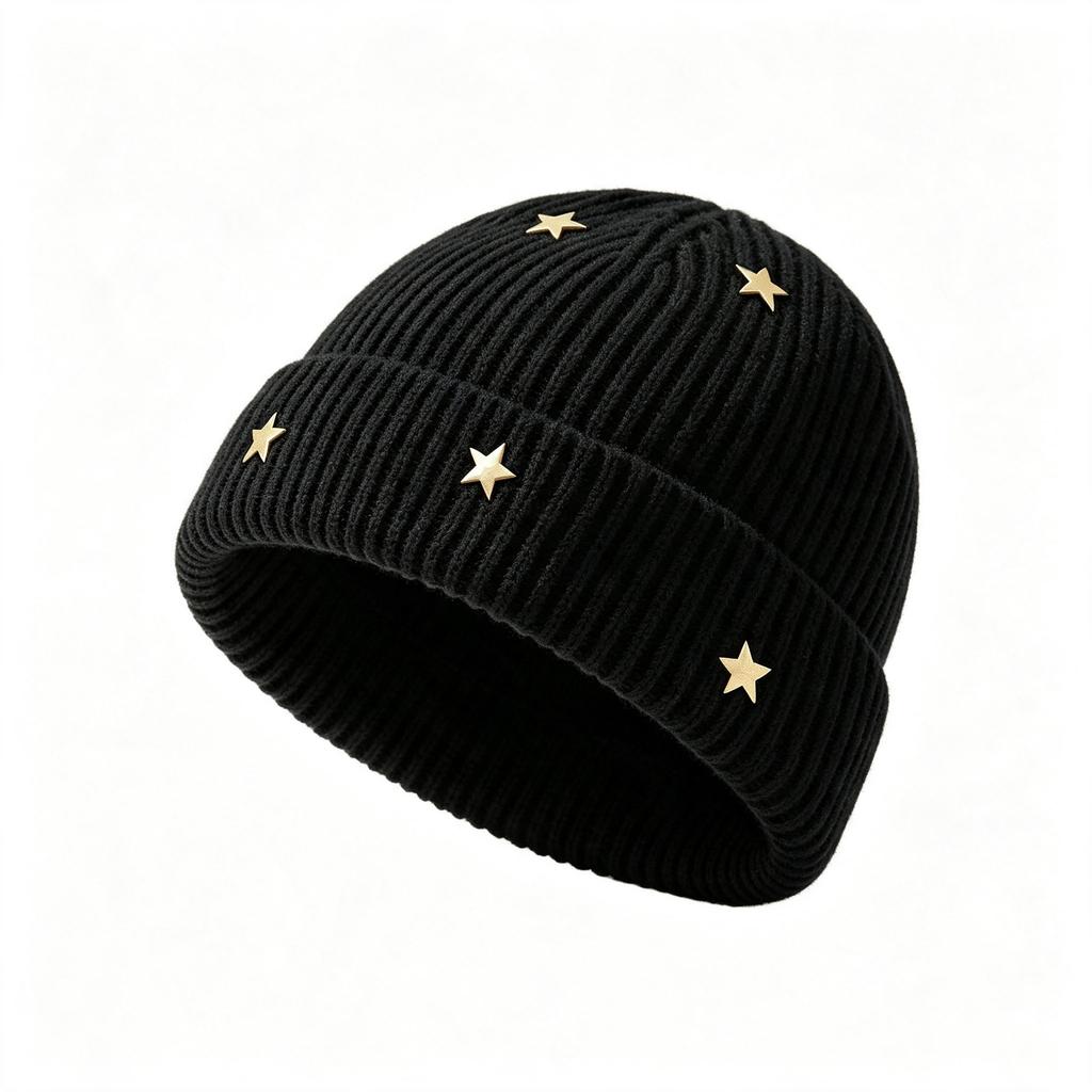 Korean Style Women Knit Hat Warm Earmuff Casual Beanie For Autumn Winter