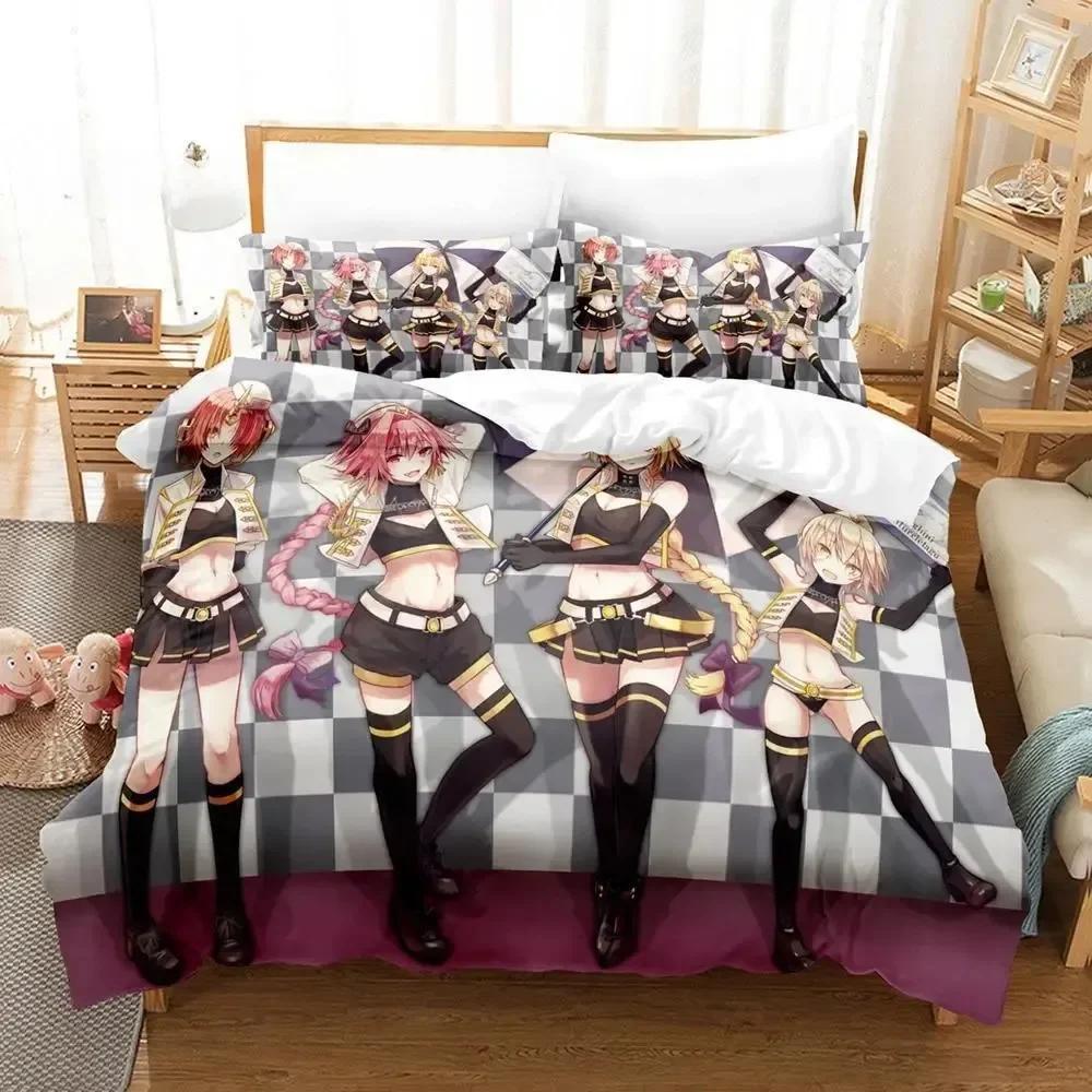 New Anime Fate - Astolfo Bedding Set Printed Bed Set With Pillowcase Bed Duvet Cover Soft Single Double Queen Super King Size