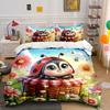 "Adorable Ladybug Picnic Set Design" Exquisite three-piece bedding set gift for kids and adults