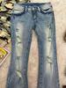 Tall Girl Low Waist Ripped Micro Flare Jeans - Slim Fit Summer Pants