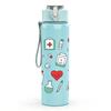 1PC Medical Supply Cute Pattern 750ml Color Plastic Sports Water Bottle Leakproof Flip Straw Lid Suitable for Sports Office Home Use