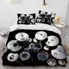 3D Drum Kit Music Instruments Comforter Bedding Set,Duvet Cover Bed Set Quilt Cover Pillowcase,King Queen Size Bedding Set Gift