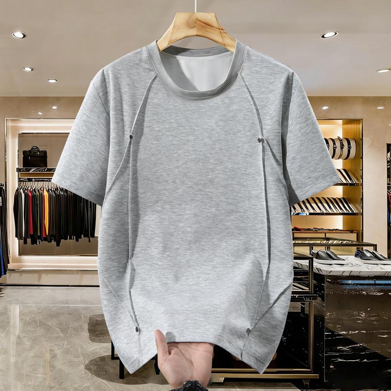 

Men s Plus Size Rivet Detail T-Shirt – Raglan Sleeve Casual Tee (Sizes 4XL-10XL) for Summer Streetwear 10XL(135kg-150kg)