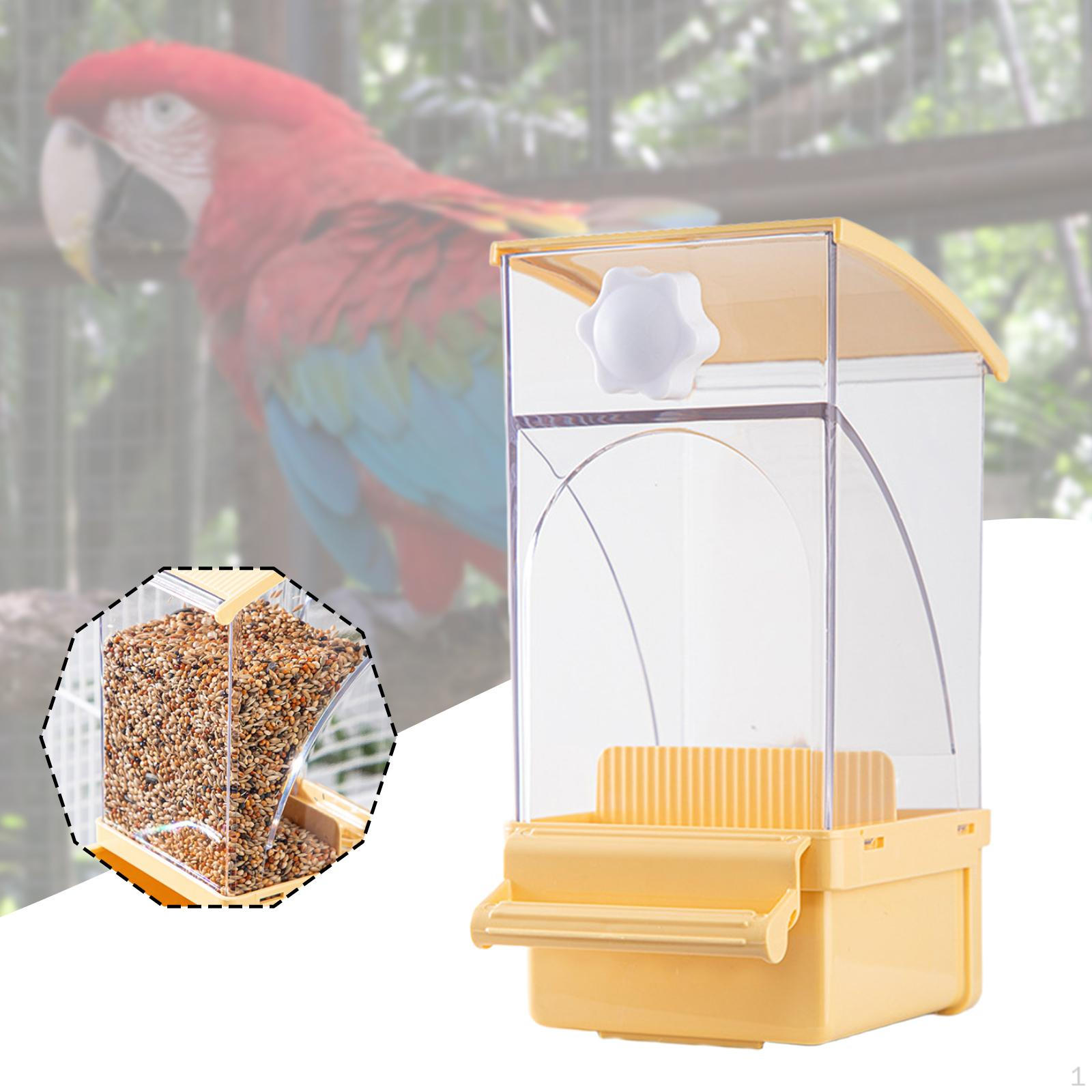 

Автоматическая кормушка для птичьей клетки с большим контейнером для хранения и миской для волнистых попугайчиков, канареек жёлтый