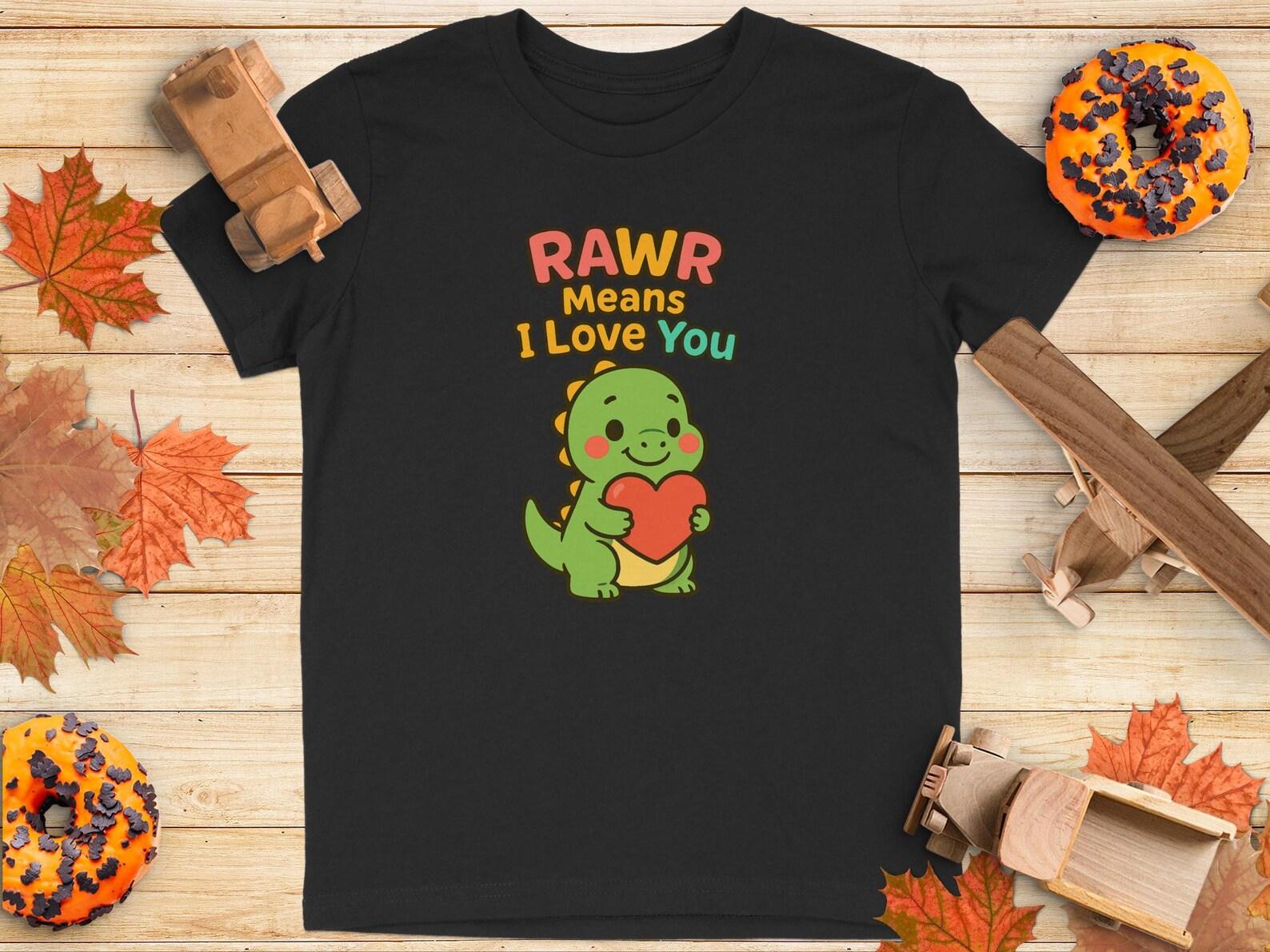 RAWR Means I Love You Dinosaur T-Shirt, Kids Valentine s Day Shirt * Youth T-Shirt 120