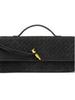 Handmade Woven Retro Soft Leather Accordion Baguette Bag - Solid Color Shoulder Handbag