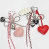 PU Leer Hart En Strik Sleutelhanger Met Modieuze Geweven Lanyard Handgemaakte Tas Bedel Veelzijdige Sleutelhouder Voor Vrouwen