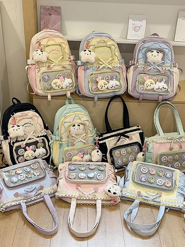 Lightweight Double-Shoulder Ita Bag for Girls, Students & Large-Capacity Carrying