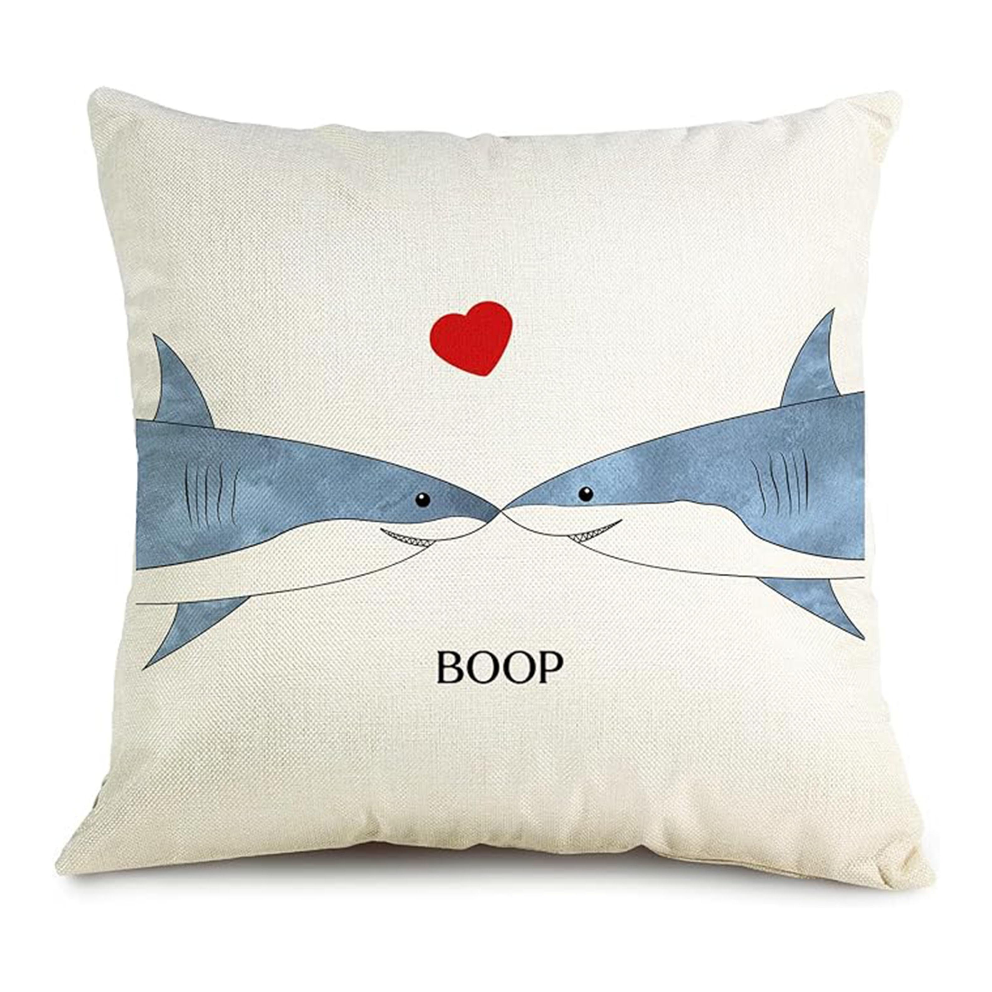 

1Pc Shark, Pillowcase - Reversible, Machine Wash, Zip Closure, Coastal Style, Bedroom 40x40