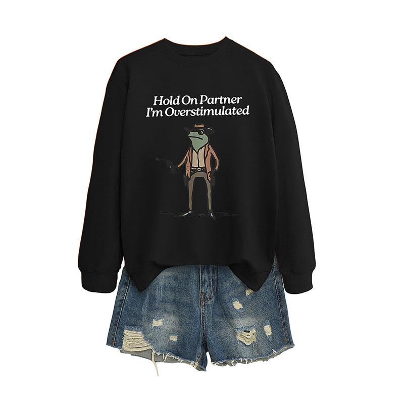 Креативный принт с рисунком в виде лягушки, женская повседневная свободная толстовка с круглым вырезом, весенний пуловер с длинным рукавом S