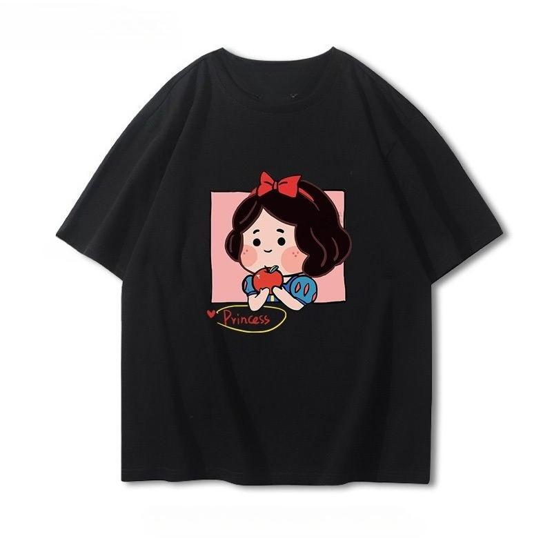 Snow White Prince Couple Summer TShirt Family Clothing Casual Sports Comfortable Short Sleeve Unisex Women ParentChild Top