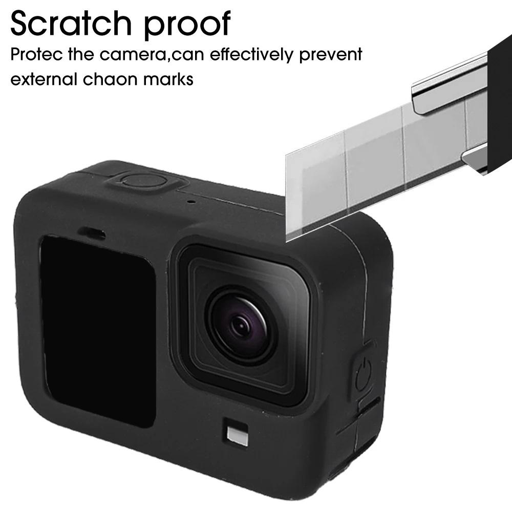 Weiche Silikon-Schutzhülle für GoPro Hero 12 11 10 9 Kamera Vollabdeckung Schale Schutzhülle mit Lanyard für GoPro 12 11 10