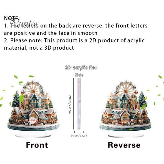 Christmas Tree Tabletop Decor 2D Acrylic Ferris Wheel Ornament for Holiday Tree, Festive Room Interior Decoration Display Board, Decoration,