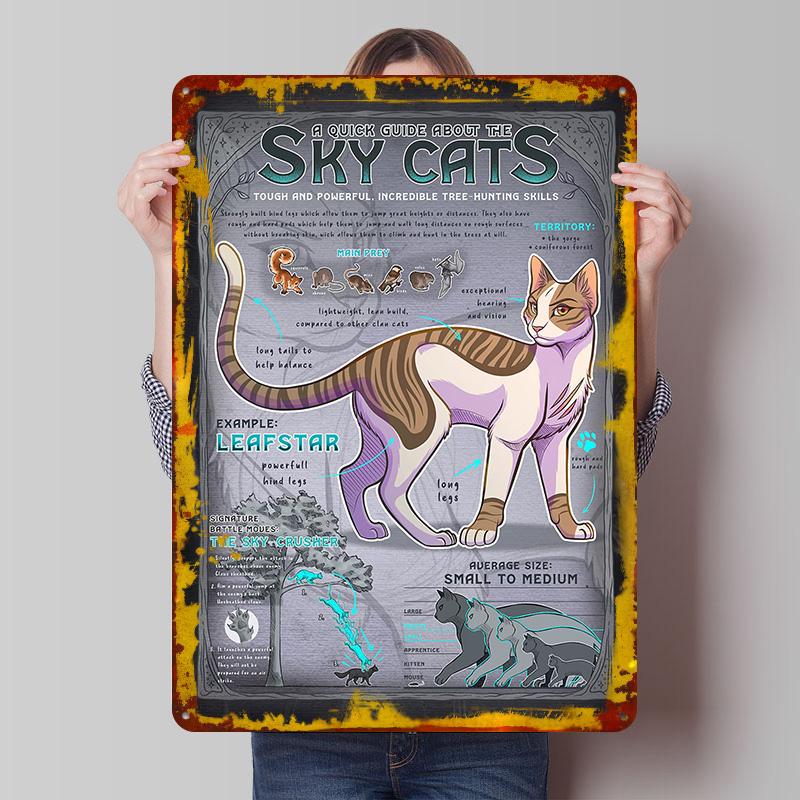 

Sky Cats Quick Guide Poster Customized Wall Art Vintage Metal Signs Retro Tin Plaque for Man Cave House Decor Mancave Decoration 7.9x11.8In(20x30cm)