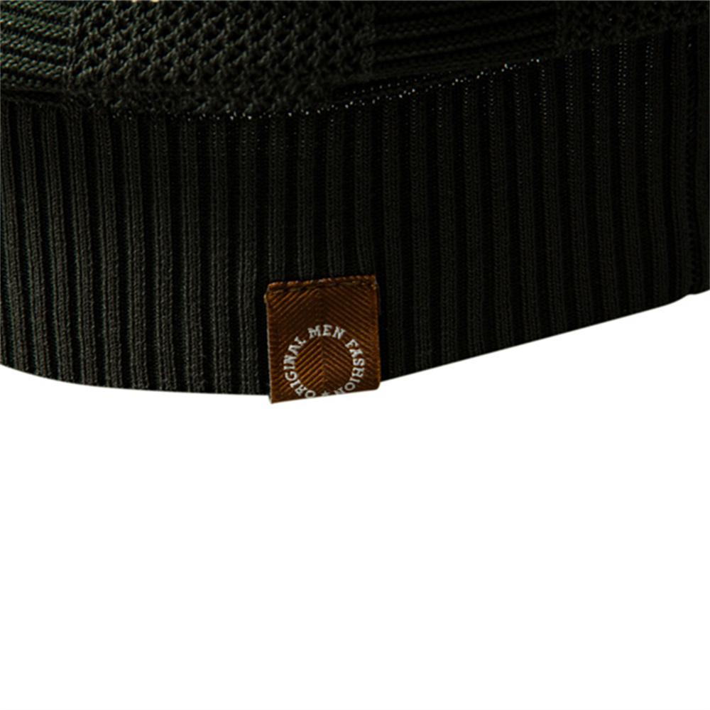 AIOPESON 2025 Men's Solid Striped Mesh Polo Shirt Breathable Knitted Turn-Down Collar Sweater Polos Men