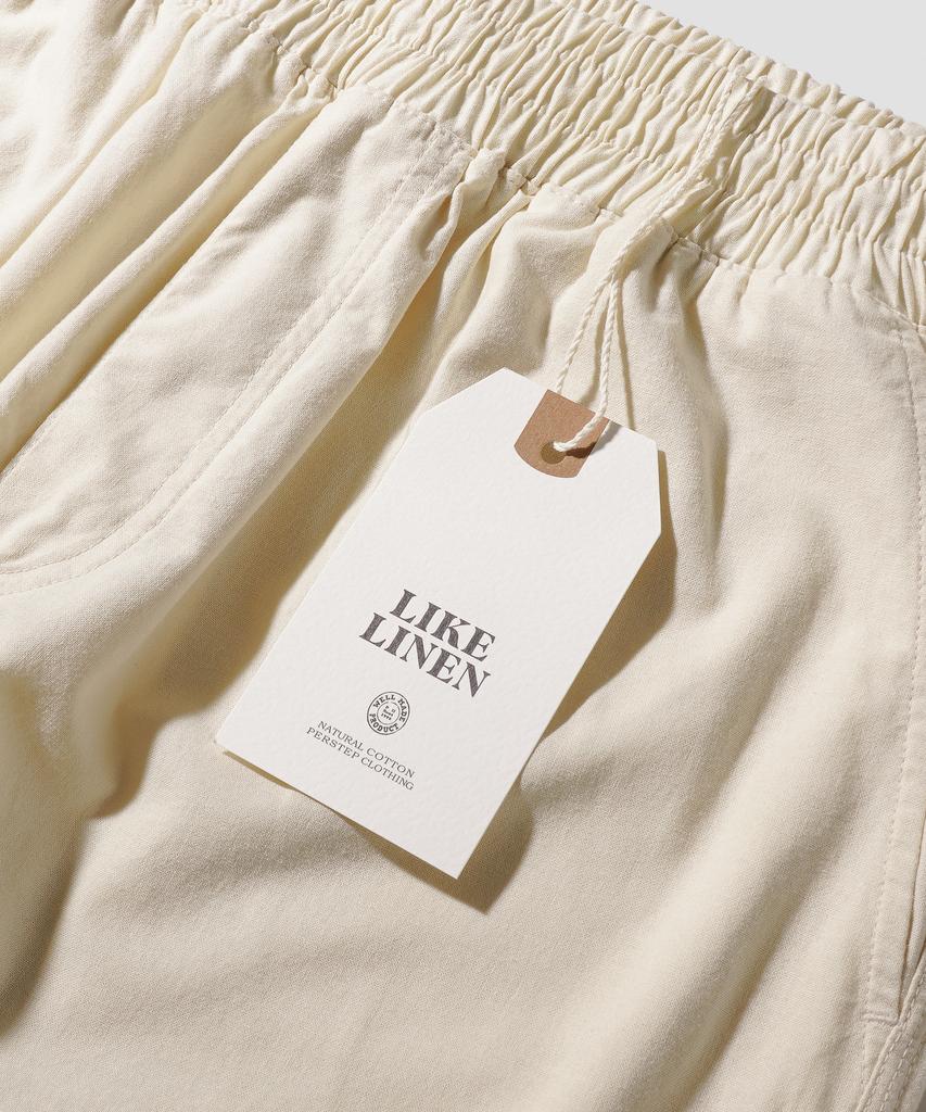 PERSTEP Cool Mix Linen-Like Straight Fit Long Pants Cream Khlp4702