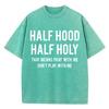 Woman Washed T-Shirts Pray With Me Don'T Play With Me Print Short Sleeve Distressed Crewneck Cotton Tops Clothes