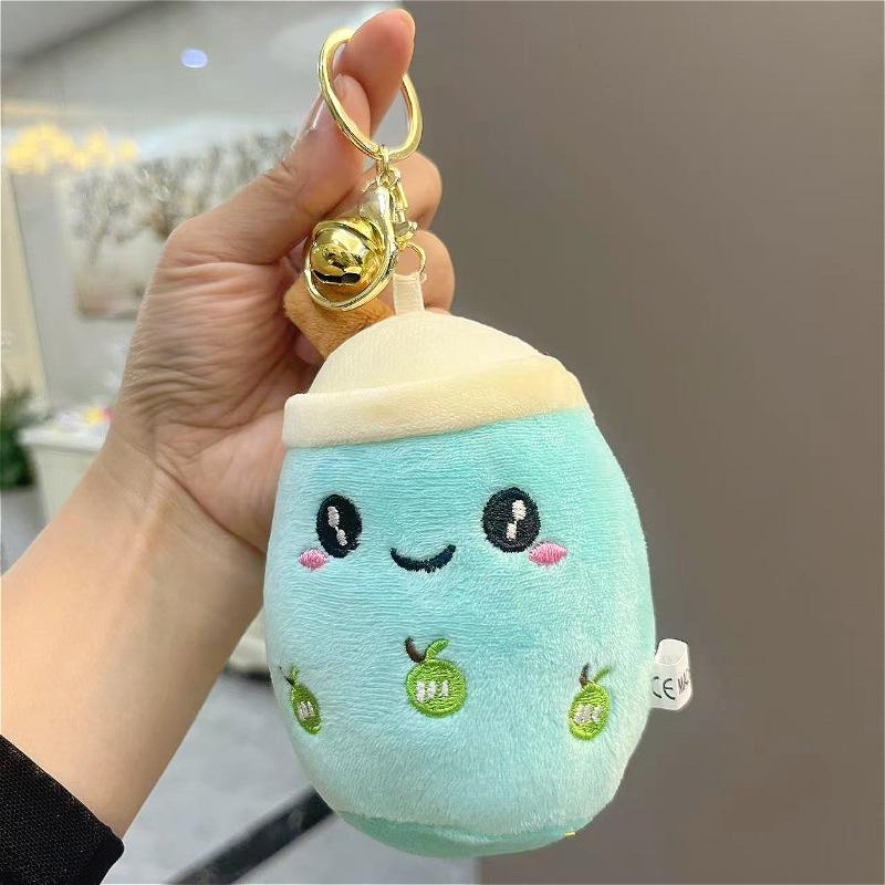 Cute Milk Tea Cup Plush Keychain Ornament for Men, Women, and Students