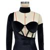 X6652 European & American Fashion Solid Color Women's Bandeau Evening Gown with Gloves