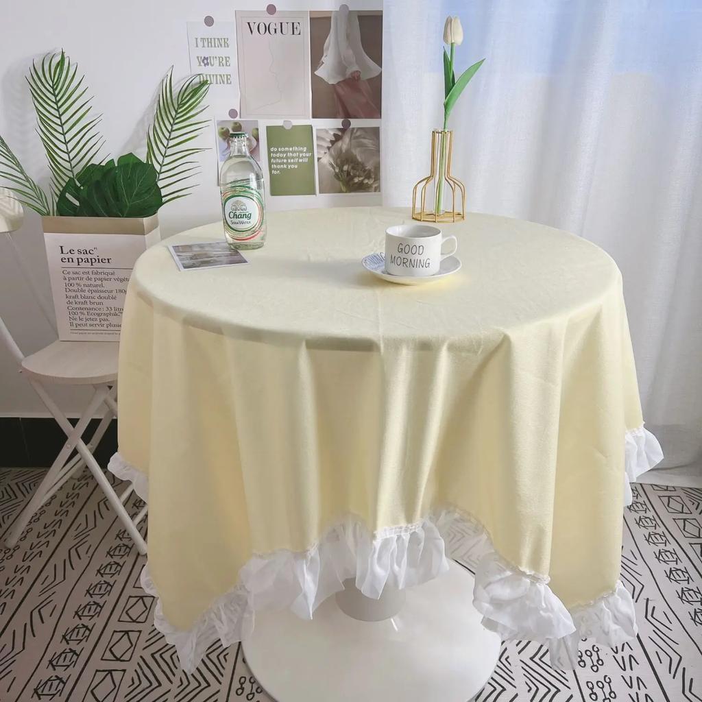 Round Table Cloth Lace Decorative for Picnic Party Tablecloth Dirt Resistant Simple Hot Sale Table-cover Home Textile Fashion