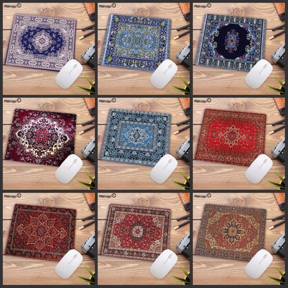 Persian Carpet Mouse Pad 22x18cm Computer Small Mouse Mat Streak Office Rubber Mat Non-slip Mat Table Pads Desk Mats Small Rug
