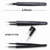 Precision Esd Anti-Static Tweezers Set -6-Pc Durable Stainless Steel Tool For Electronic Repair And Process Modeling, Bending&St