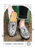 Men's Summer Driving Half-Slippers: Cross-Snake Pattern, Backless, Leather.