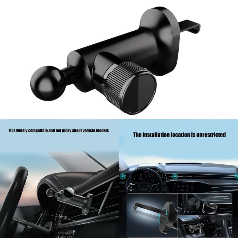 Clipes de Saída de Ar Gancho Giratório para Saída de Ar Suporte de Carro Junta Esférica 17mm Suporte de Pegada para Suporte Carregador de Telefone