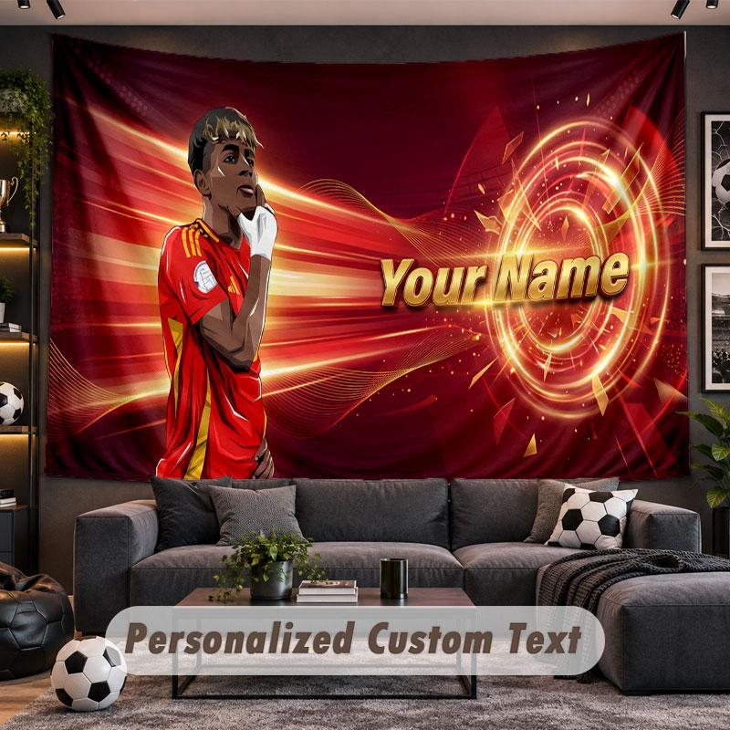 Wall Hanging Tapestry Custom NameLamine Yamal Pattern Personalized Printed Fabric Wall Decor