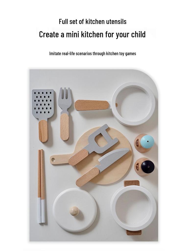 2024 Wooden Fruit & Veggie Cut-Cut Playset - Mini Kitchen Role-Playing Toy