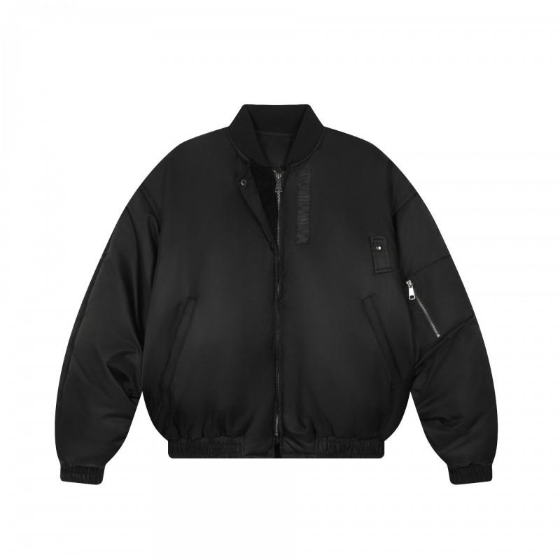 Unisex Thickened Nylon Bomber Jacket Winter Warm Oversized Casual Coat Teens Adults