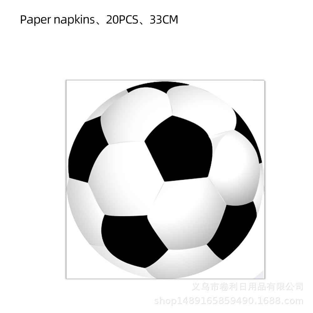 Black And White Football Party Supplies Birthday Decoration Sports Theme Arrangement Party Tableware Paper Towels Paper Plates Paper Cups