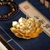 1PC Gold Incense Burner Stick Holder Buddhism Lotus Line Incense Plate Base Temples 7
