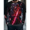 Herren Langarm-T-Shirt mit 3D-Streifendruck, bequem, atmungsaktiv und vielseitiges Herren-Oberteil