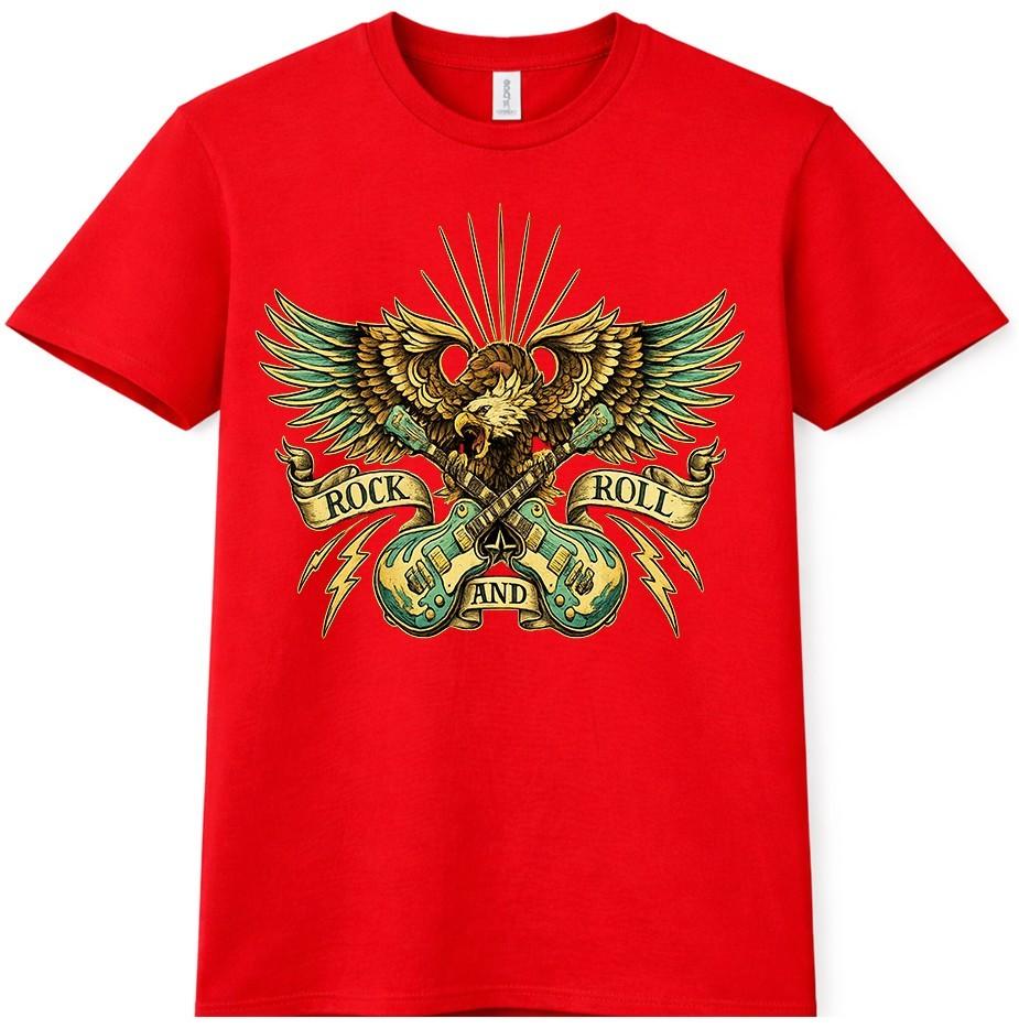 Eagle Guitar Wings T Shirt Rock N Roll Electric Guitar Music Graphic Tee S