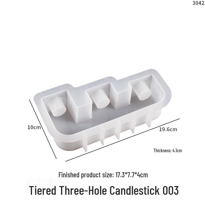 Poppy Epoxy Resin Candle Holder Mold: DIY Plaster, Stepped Design, Tabletop Decoration