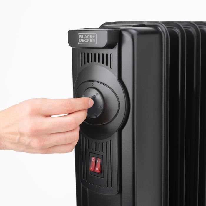 Radiateur À Bain D'huile - BLACK+DECKER - BXRA2000E - 2000W - 11 Éléments - Thermostat Réglable