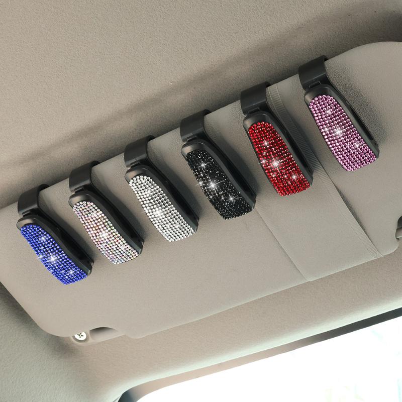Universal Car Sunglasses Clip Sun Visor Glasses Holder Box with Card Ticket Compartment for Efficiency