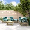VidaXL Garden Lounge Set 6 pcs, Sofa with Footrest, Furniture Set with Coffee Table Patio Terrace, Rustic, Wood 3186206