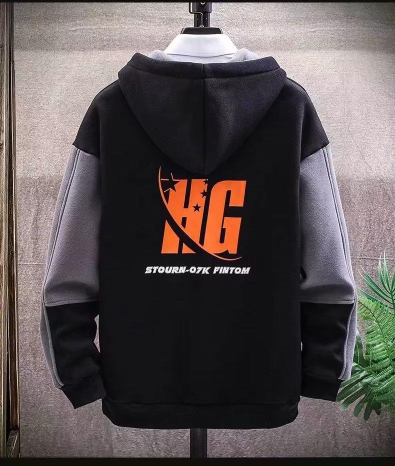 Men's Korean Style Fleece-Lined Winter Hooded Sweatshirt - Trendy Loose Fit Jacket for Couples