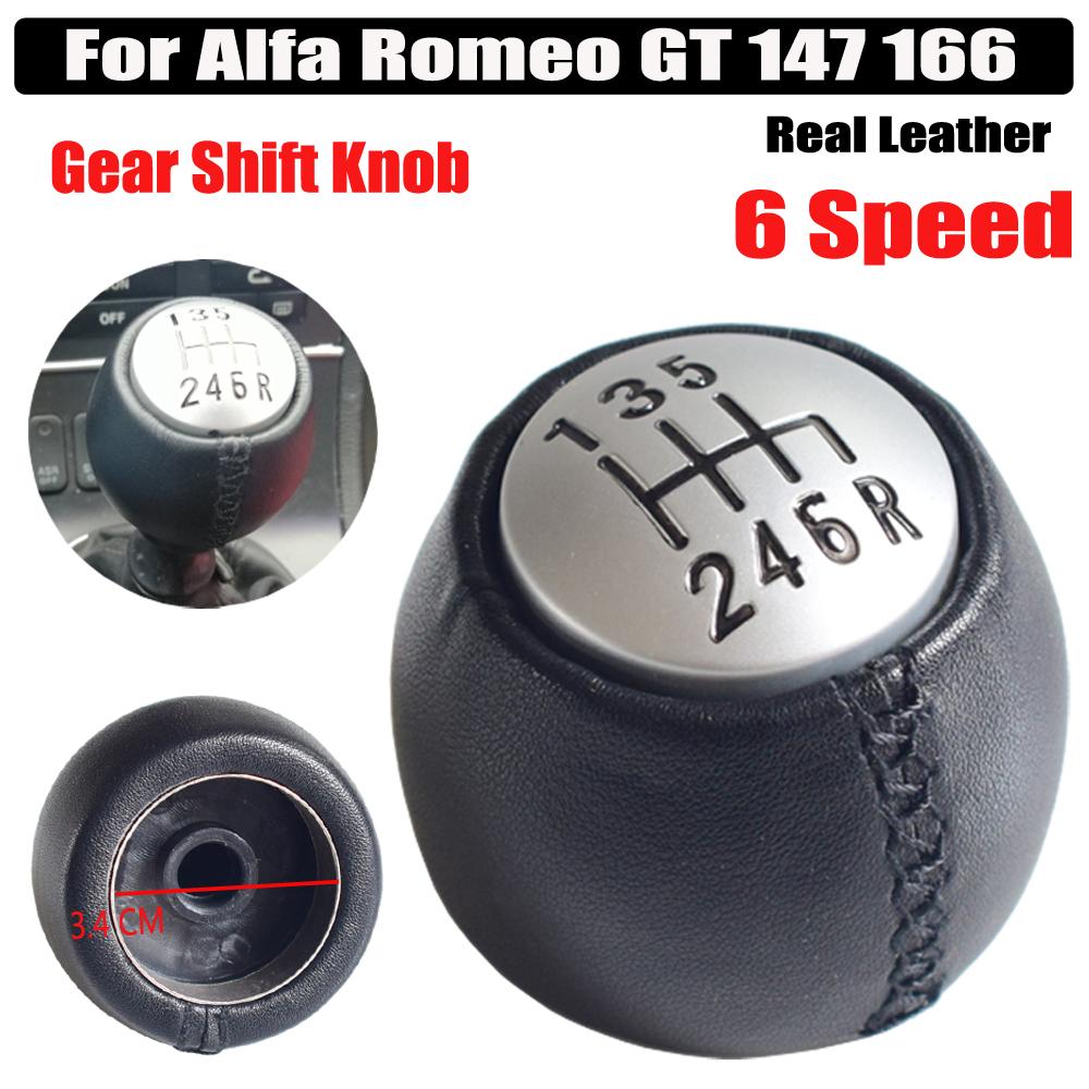 6 Speed Manual Gear Shift Knob Handball for Alfa Romeo GT 147 166 PU Leather