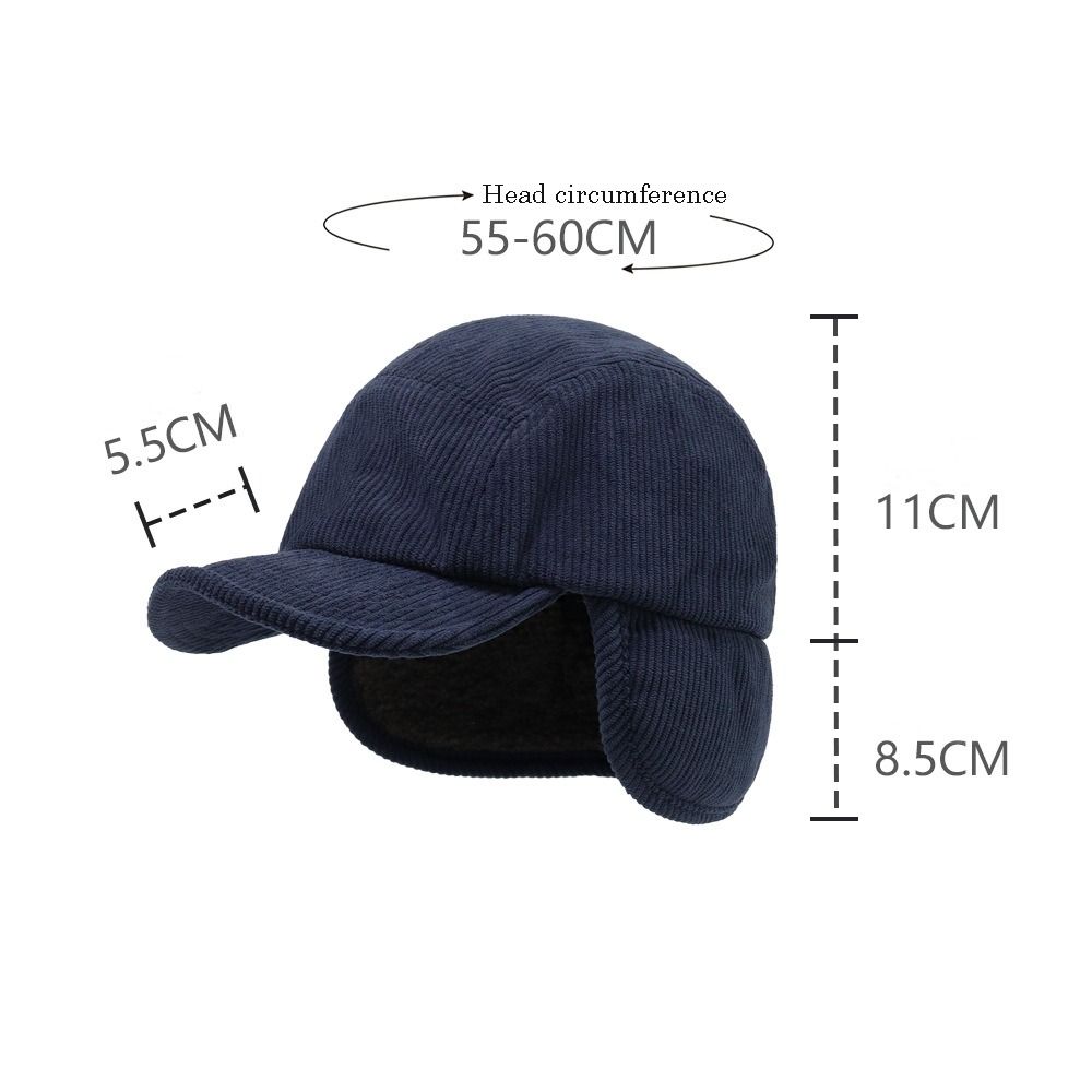 Versatile Retro Bomber Hats Fleece-Lined Windproof Corduroy Caps Earflap Warm Lei Feng Caps Autumn Winter Men Women Wear
