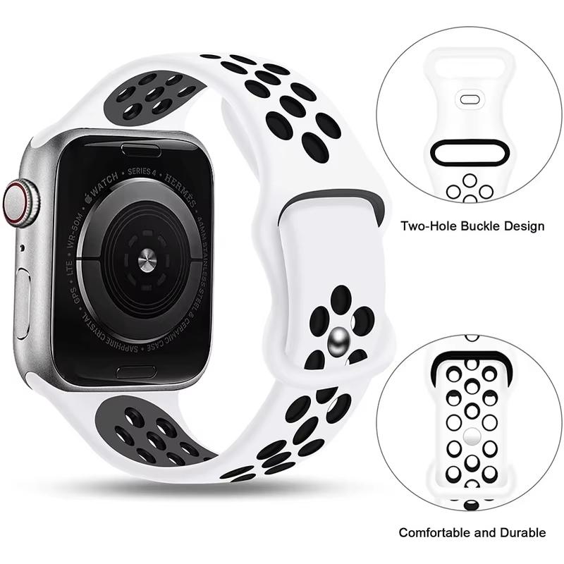 Soft Silicone Band for Apple Watch 9 8 7 6 Ultra 2 49mm 46mm 44mm Sport Waterproof Watch Strap for Iwatch Series 5 4 SE Bracelet