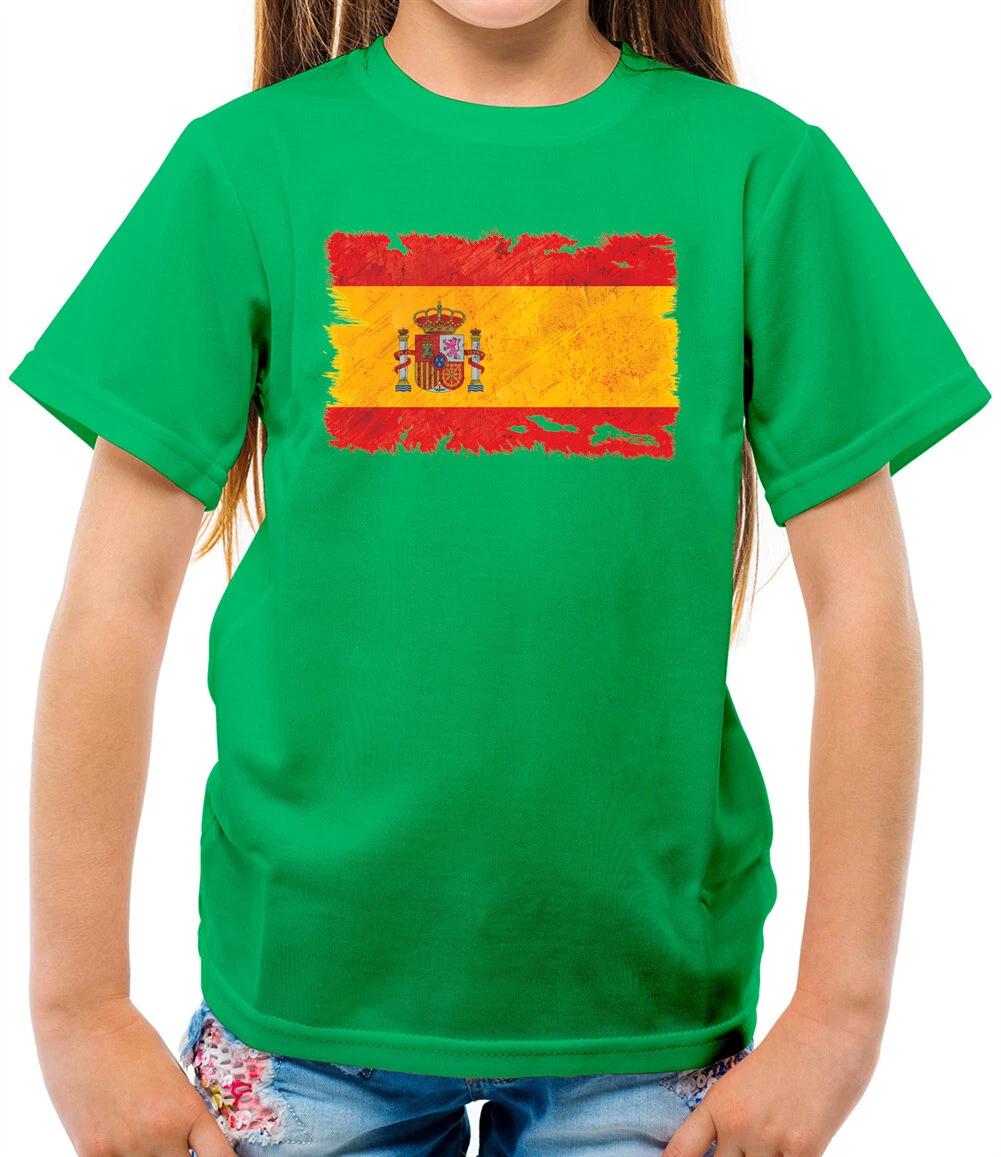 Spain Flag Grunge Flag Kids T-Shirt - Madrid - Barcelona - Country - Travel 100